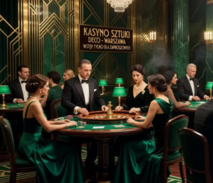 Wieczór Casino Night z fizycznymi stołami pokerowymi i ruletką