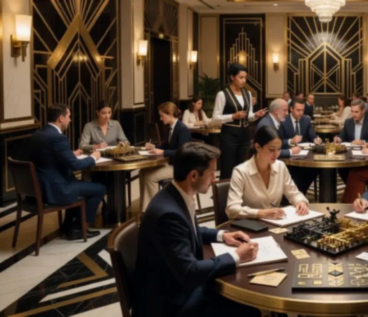 Aktywność team building w aranżacji Art Deco